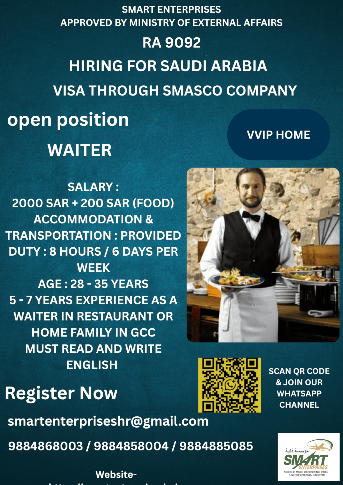 URGENT REQUIREMENT FOR SAUDI ARABIA
