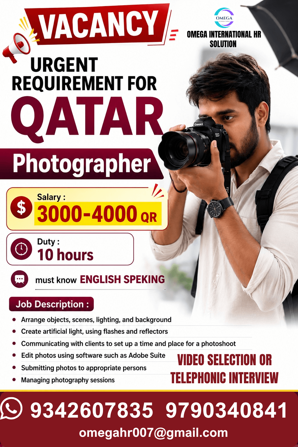 VACANCY FOR QATAR
