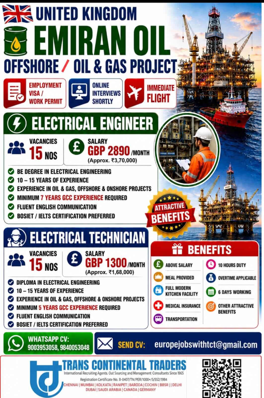HIRING FOR UNITED KINGDOM (UK) | OIL AND GAS OFFSHORE PROJECT | ONLINE INTERVIEW