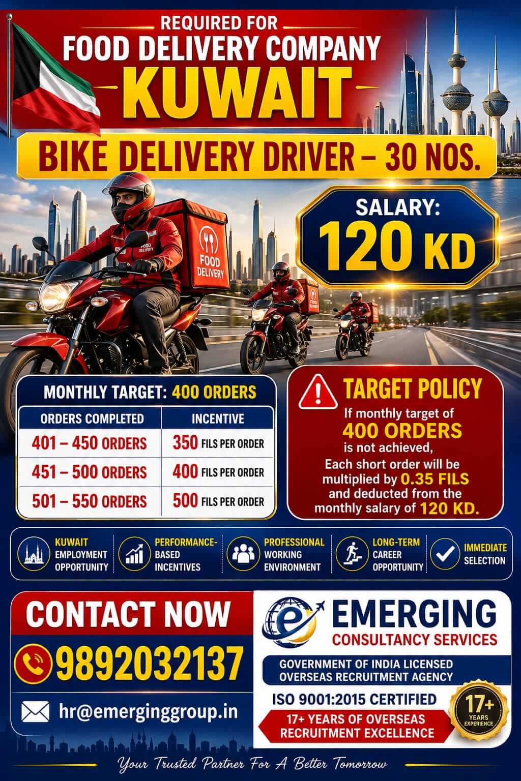URGENTLY REQUIRED FOR BIKE DELIVERY DRIVER FOR FOOD DELIVERY COMPANY IN KUWAIT URGENTLY REQUIRED FOR BIKE DELIVERY DRIVER FOR FOOD DELIVERY COMPANY IN KUWAIT
