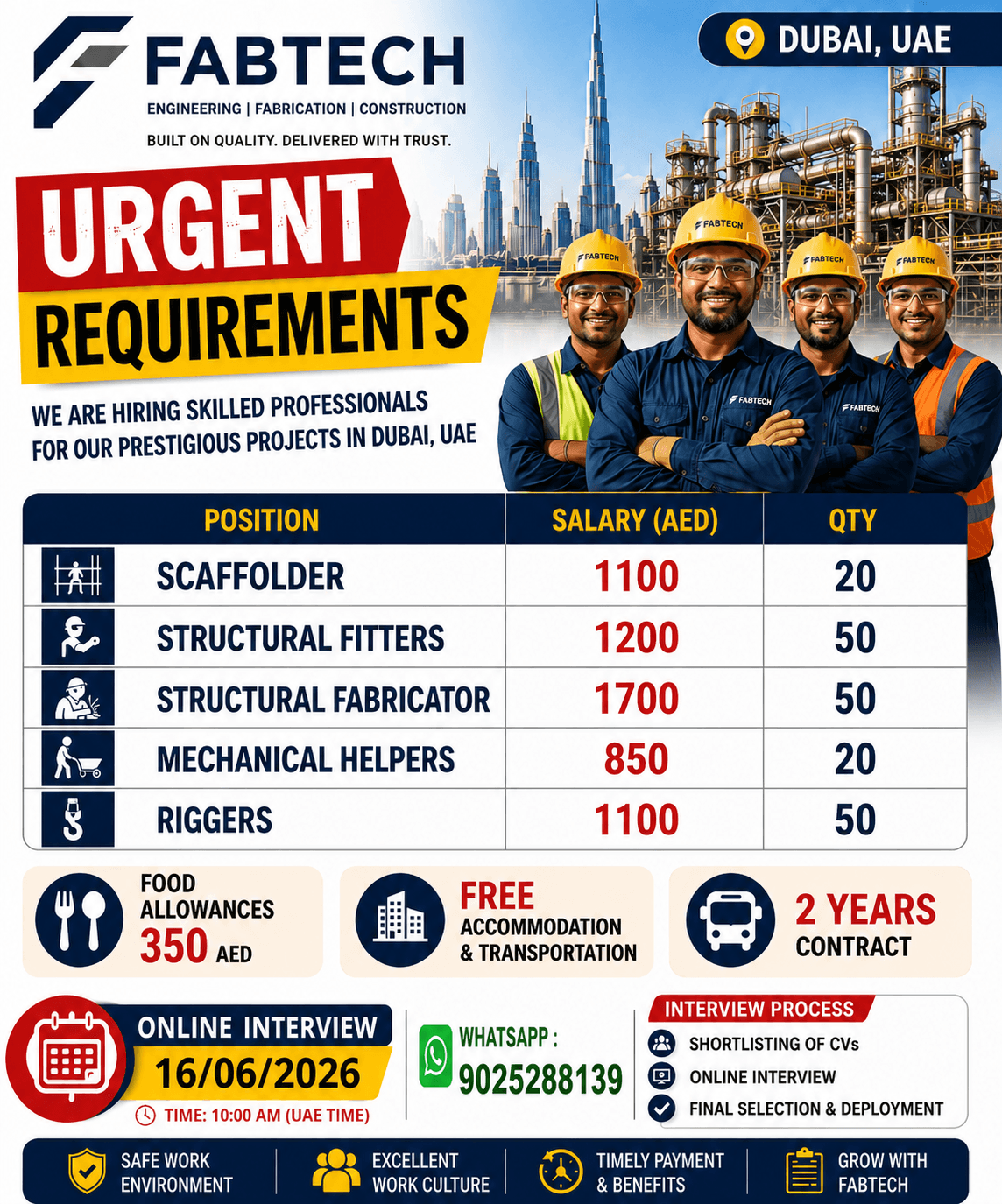 Scaffolder, Structural fitter, Structural fabricator, Mechanical helper , Rigger Scaffolder, Structural fitter, Structural fabricator, Mechanical helper , Rigger