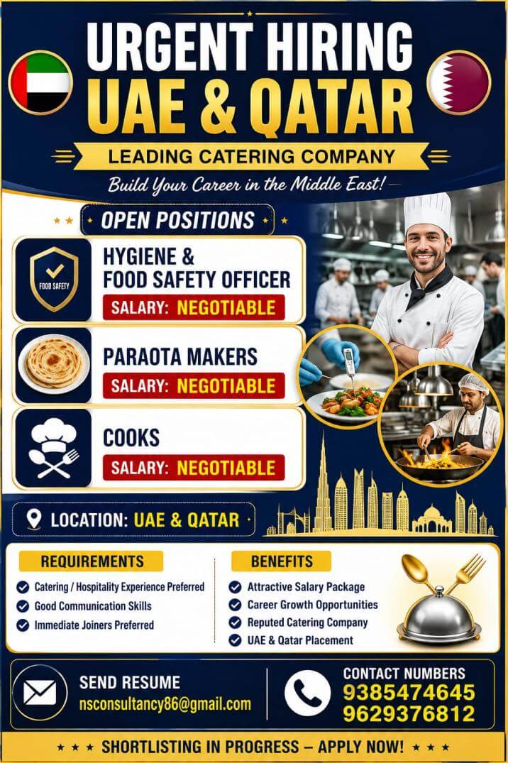 LEADING CATERING COMPANY REQUIREMENT FOR UAE & QUATER
