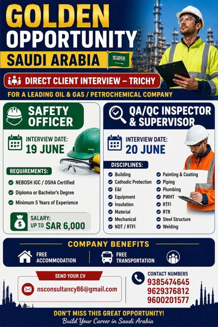 LEADING OIL & GAS AND PETROCHEMICAL COMPANY REQUIREMENT FOR SAUDI ARABIA LEADING OIL & GAS AND PETROCHEMICAL COMPANY REQUIREMENT FOR SAUDI ARABIA