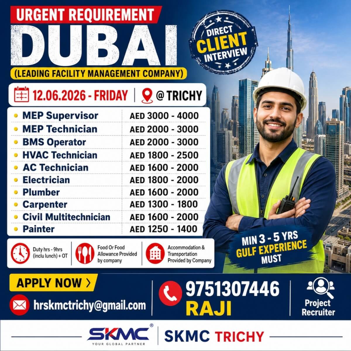 URGENT REQUIREMENT - DUBAI URGENT REQUIREMENT - DUBAI