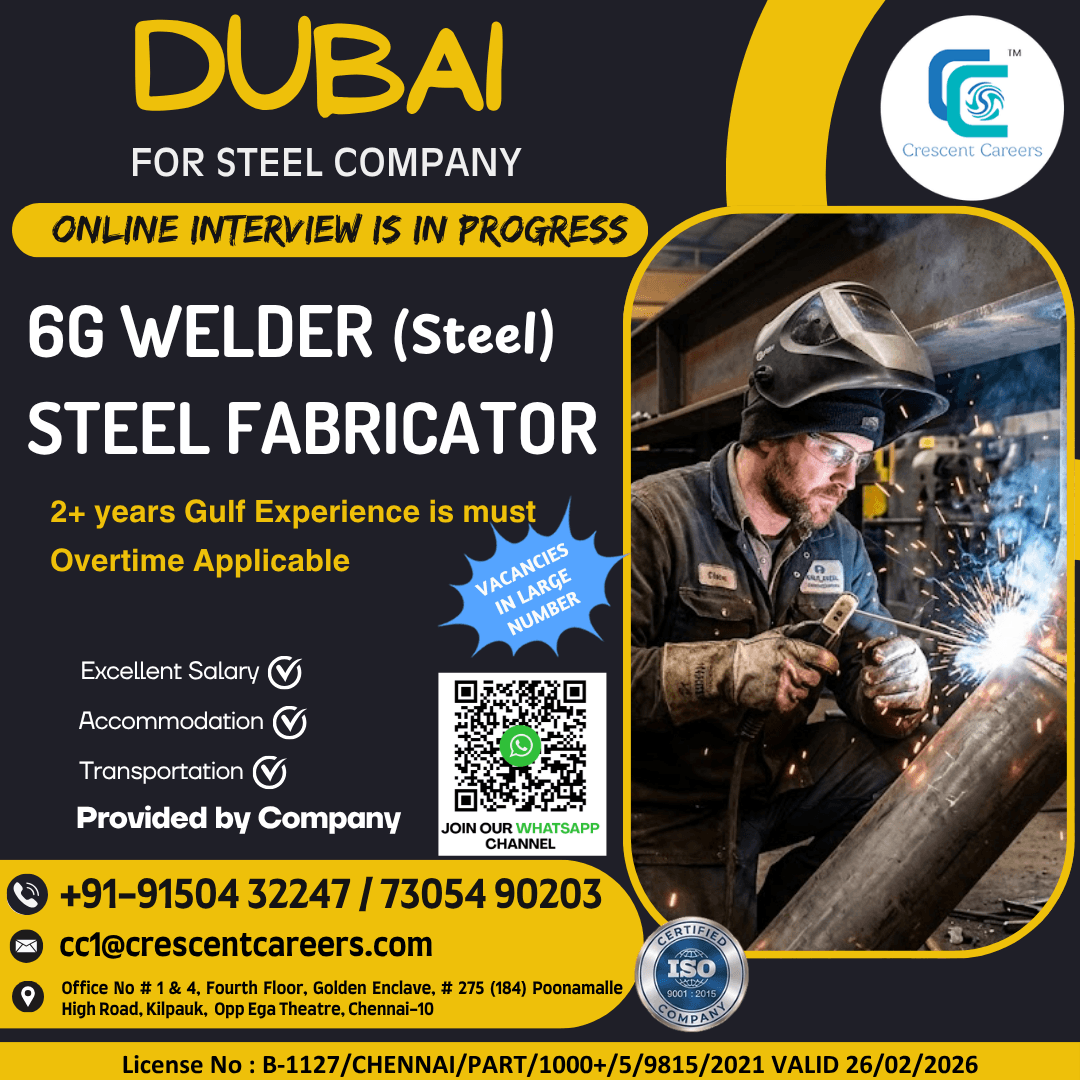 6G WELDER [STEEL] / STEEL FABRICATOR