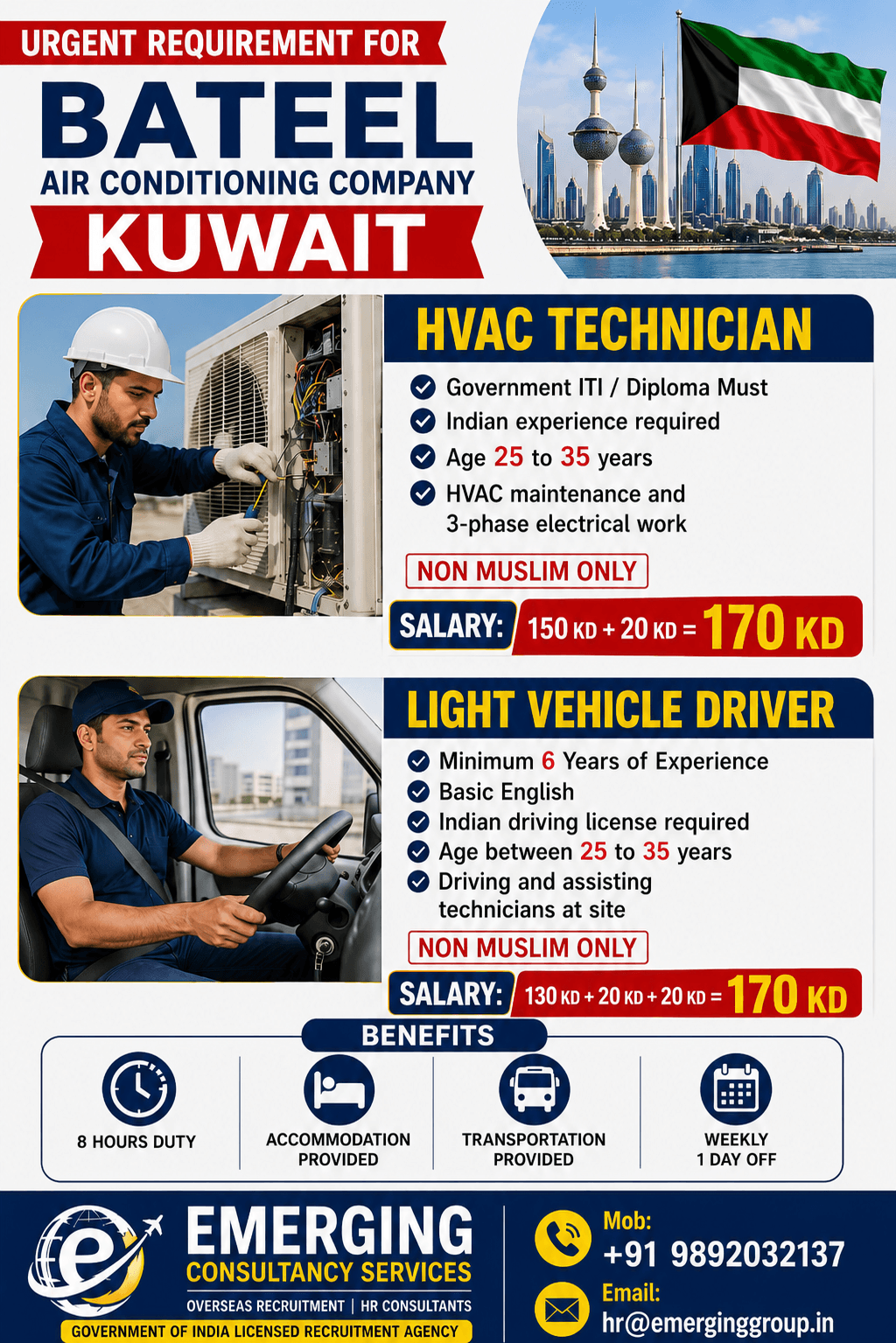 URGENTLY REQUIRED FOR KUWAIT ONLINE INTERVIEW ON 10-JUNE-2026