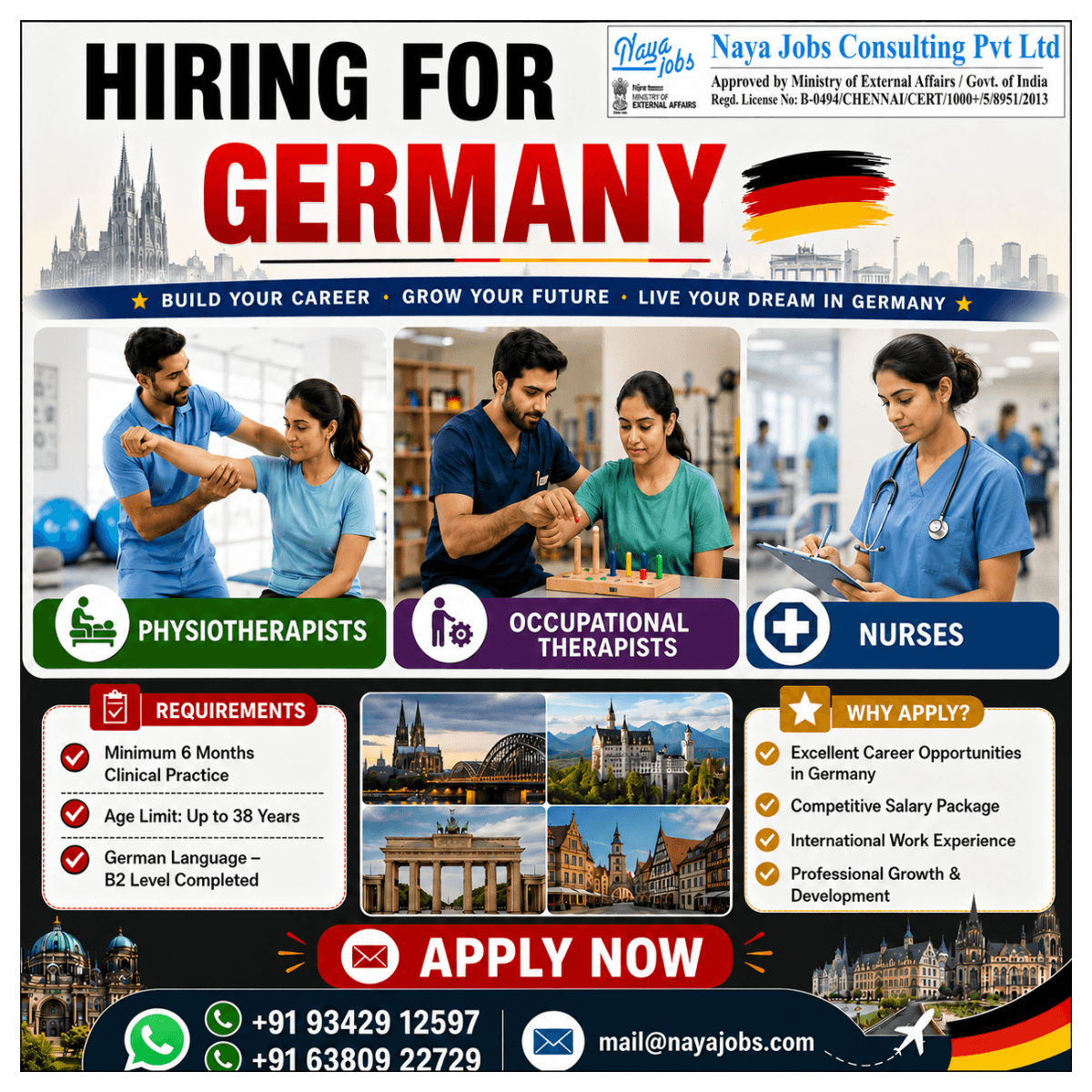NOW HIRING NURSES, PHYSIOTHERAPISTS & OCCUPATIONAL THERAPISTS