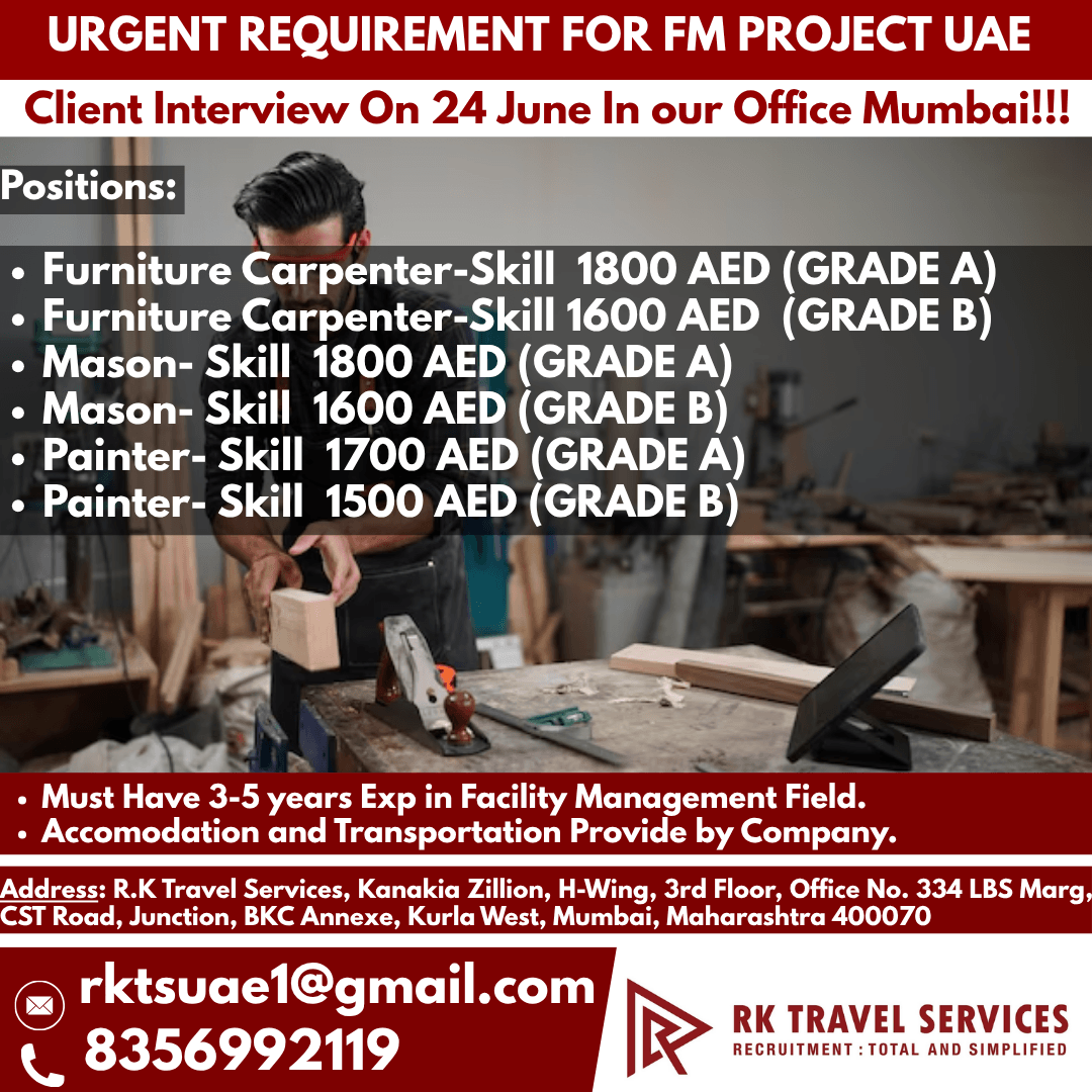 URGENT REQUIREMENT FOR FM PROJECT UAE