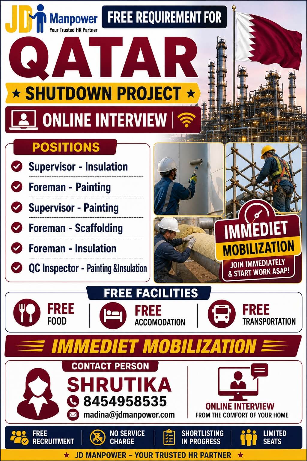 FREE REQUIREMENT FOR QATAR SHUTDOWN PROJECT FREE REQUIREMENT FOR QATAR SHUTDOWN PROJECT
