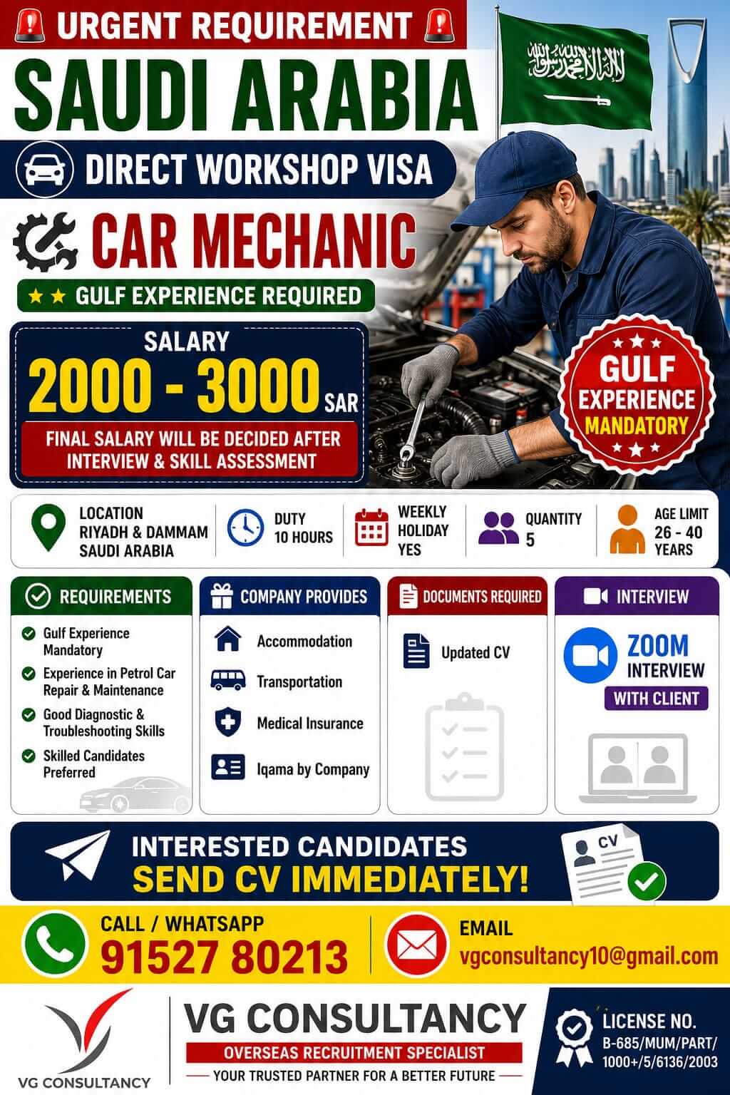 Urgent requirement for saudi arabia Urgent requirement for saudi arabia