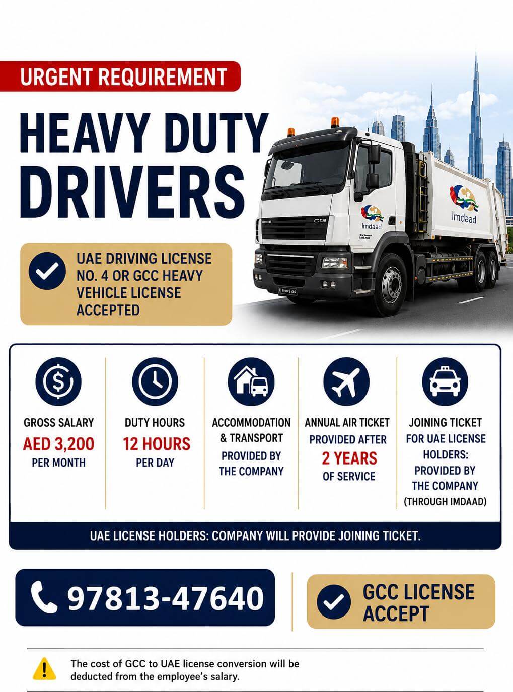 Urgent hiring for Dubai
