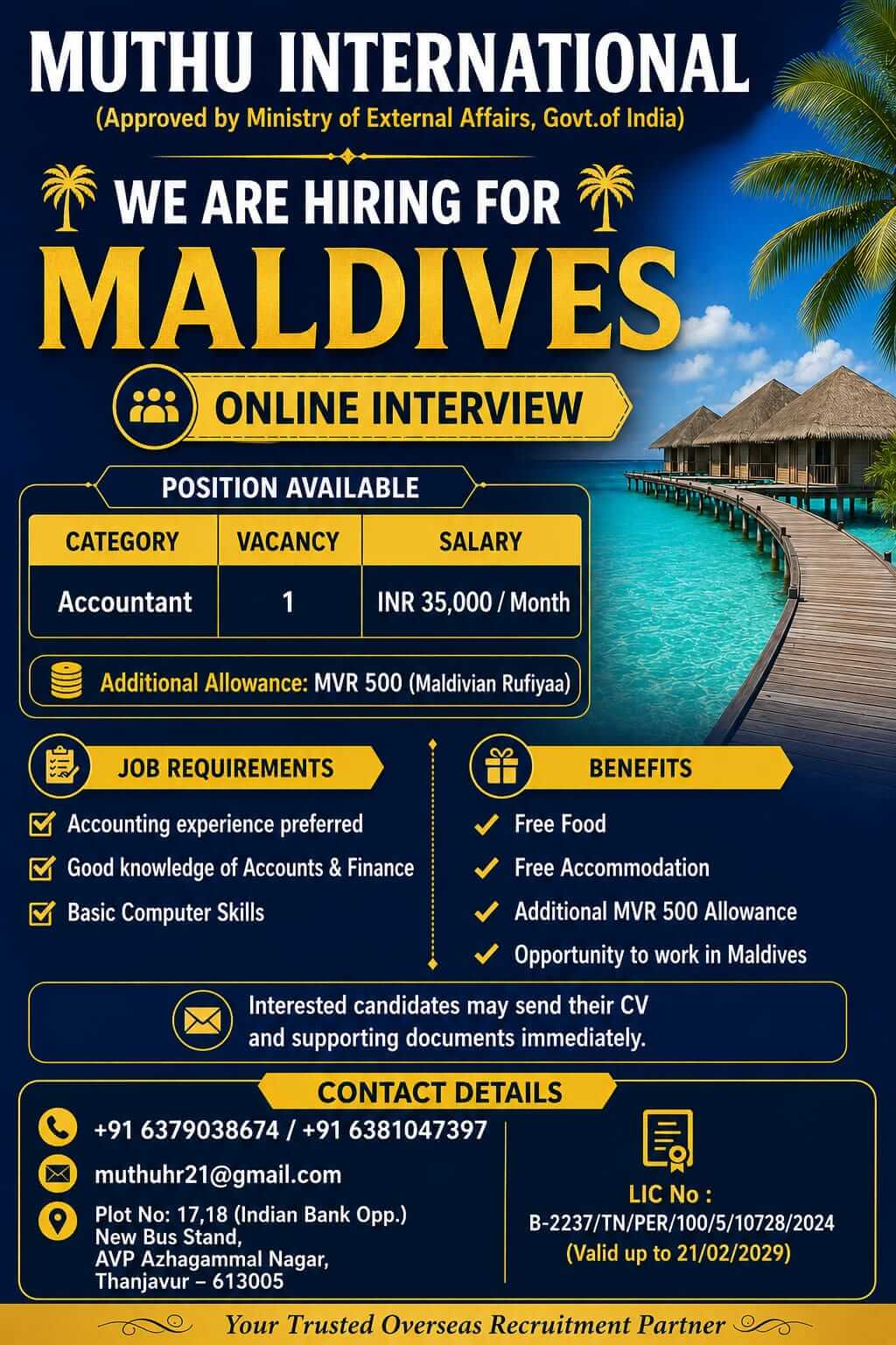 Wanted For Maldives