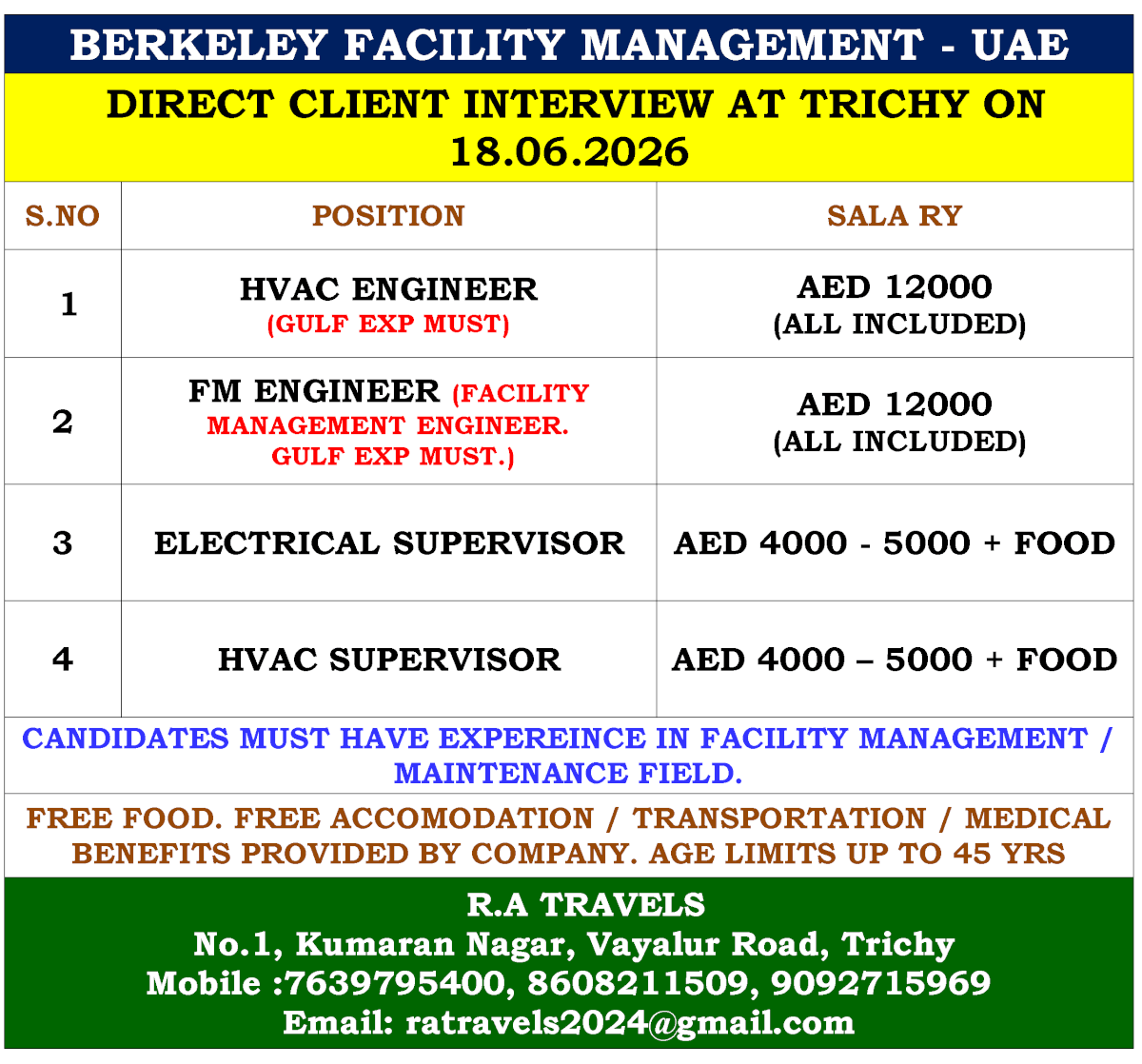 BERKELEY FACILITY MANAGEMENT - UAE BERKELEY FACILITY MANAGEMENT - UAE