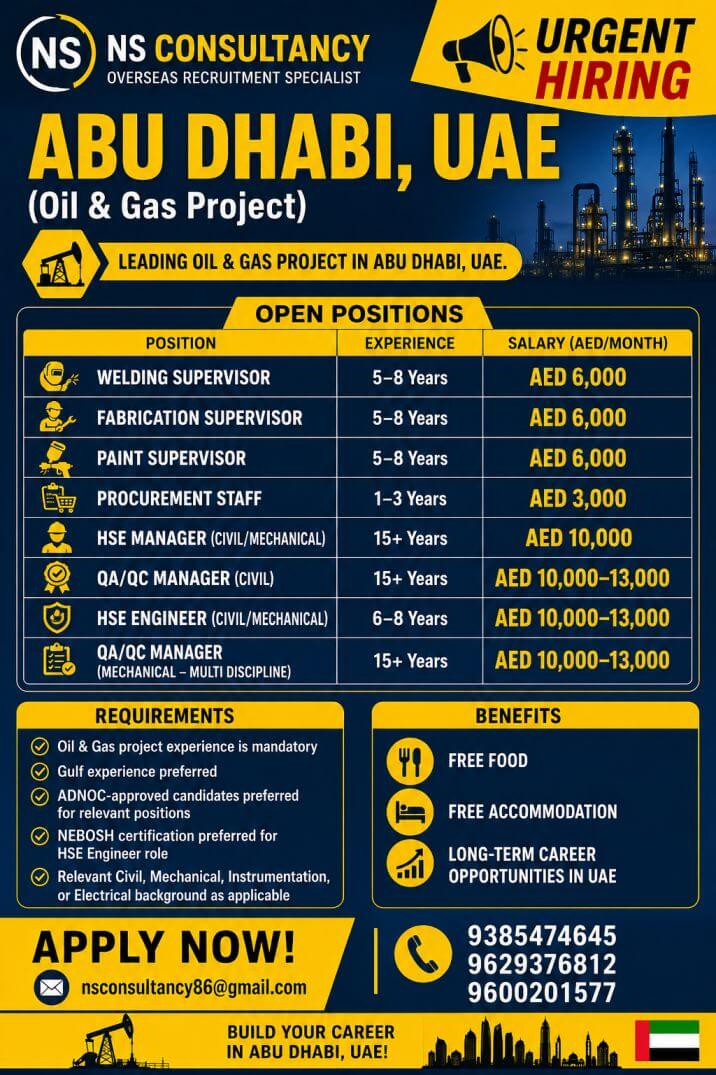 LEADING OIL & GAS PROJECT REQUIREMENT FOR UAE LEADING OIL & GAS PROJECT REQUIREMENT FOR UAE