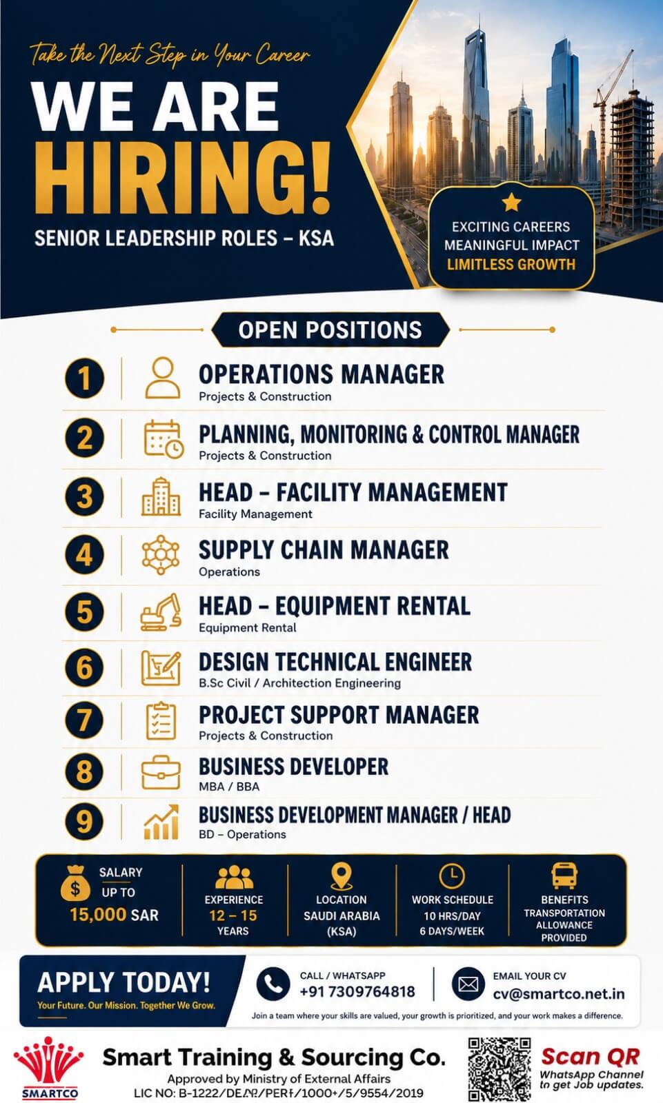 WE ARE HIRING! Senior Leadership Roles – ?? KSA