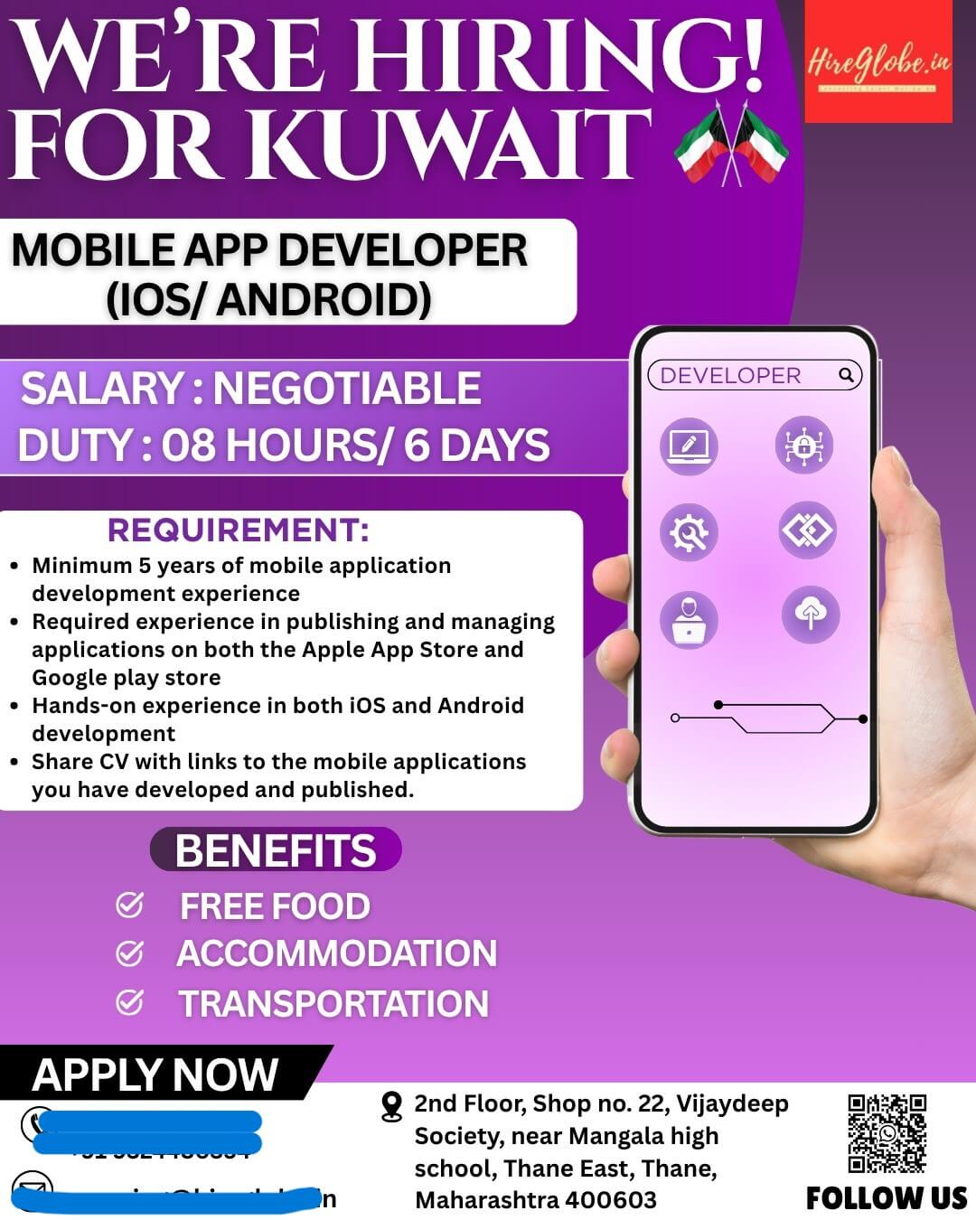 URGENTLY HIRING ANDROID DEVELOPER FOR KUWAIT
