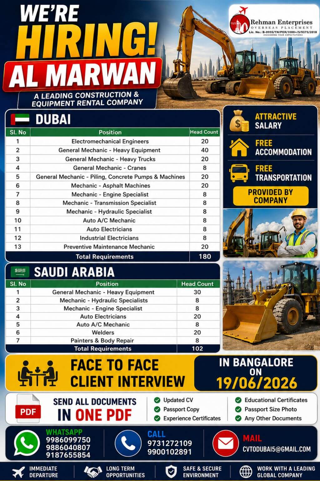 WE'RE HIRING SAUDI ARABIA/DUBAI