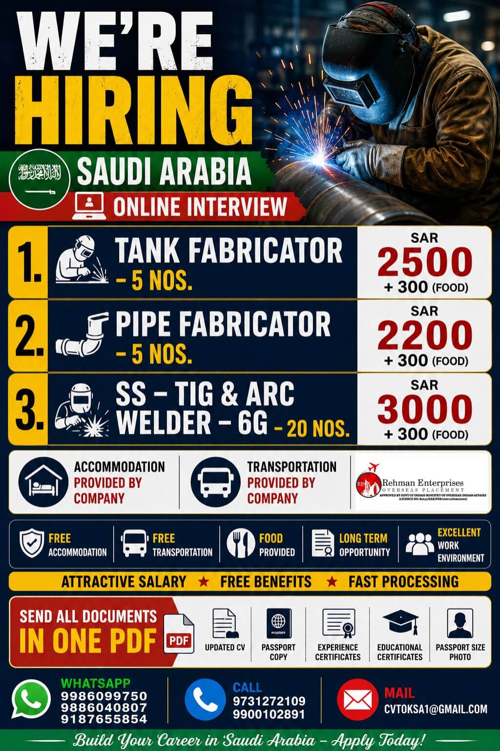 WE'RE HIRING SAUDI ARABIA WE'RE HIRING SAUDI ARABIA