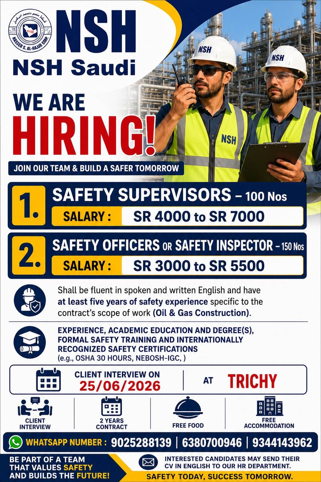 SAFETY OFFICER , SAFETY SUPERVISOR