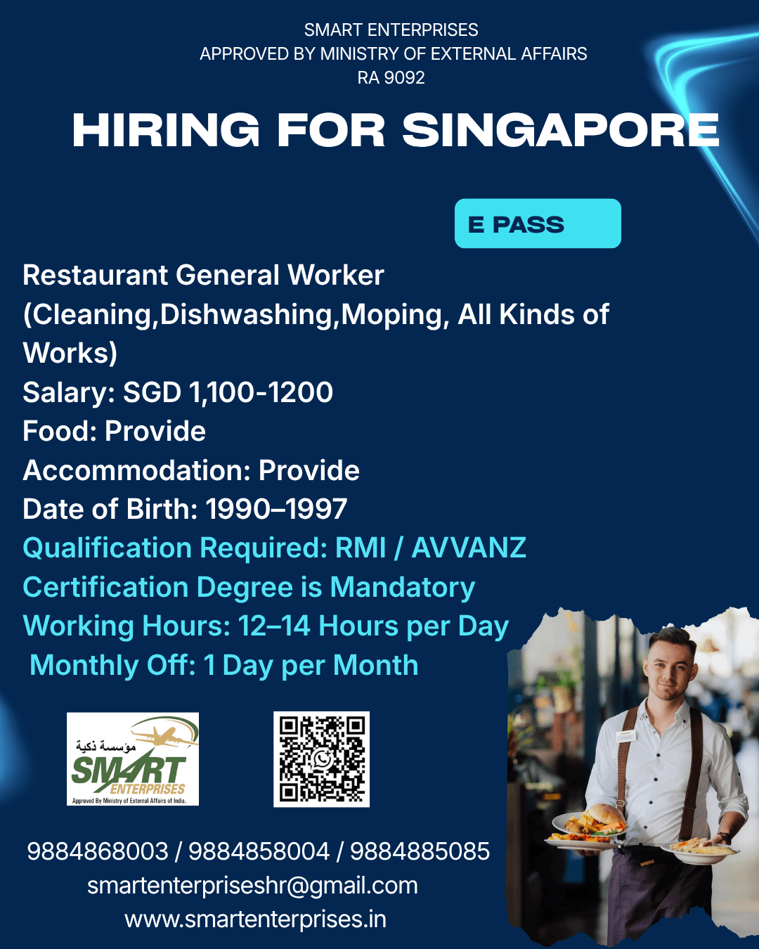 HIRING FOR SINGAPORE