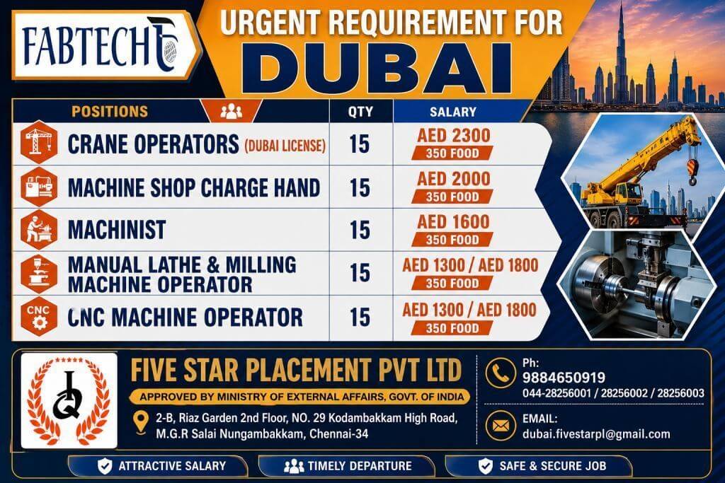 URGENT REQUIREMENT FOR DUBAI URGENT REQUIREMENT FOR DUBAI