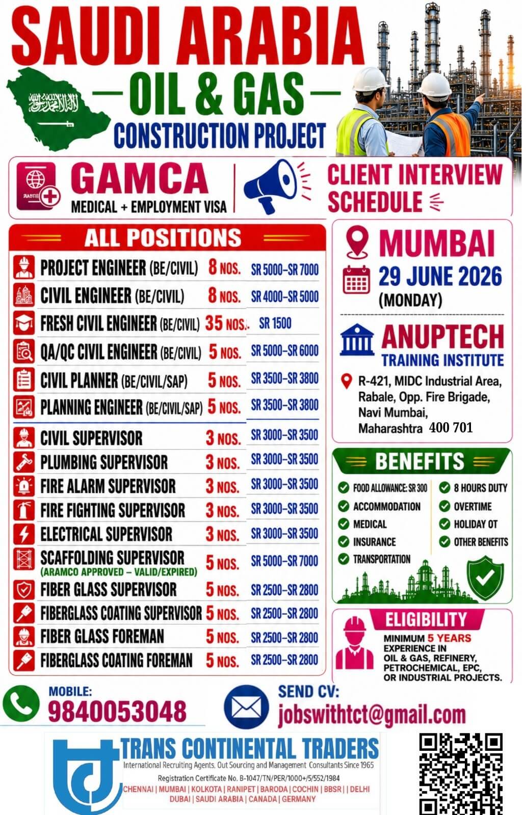 HIRING FOR OIL AND GAS CIVIL PROJECTS | CLIENT INTERVIEWS IN MUMBAI 29 JUNE 2026 | SIWAN & GOPALGANJ 01 JULY 2026 | PATNA 02 JULY 2026 CALL FOR MORE DETAILS 9840053048