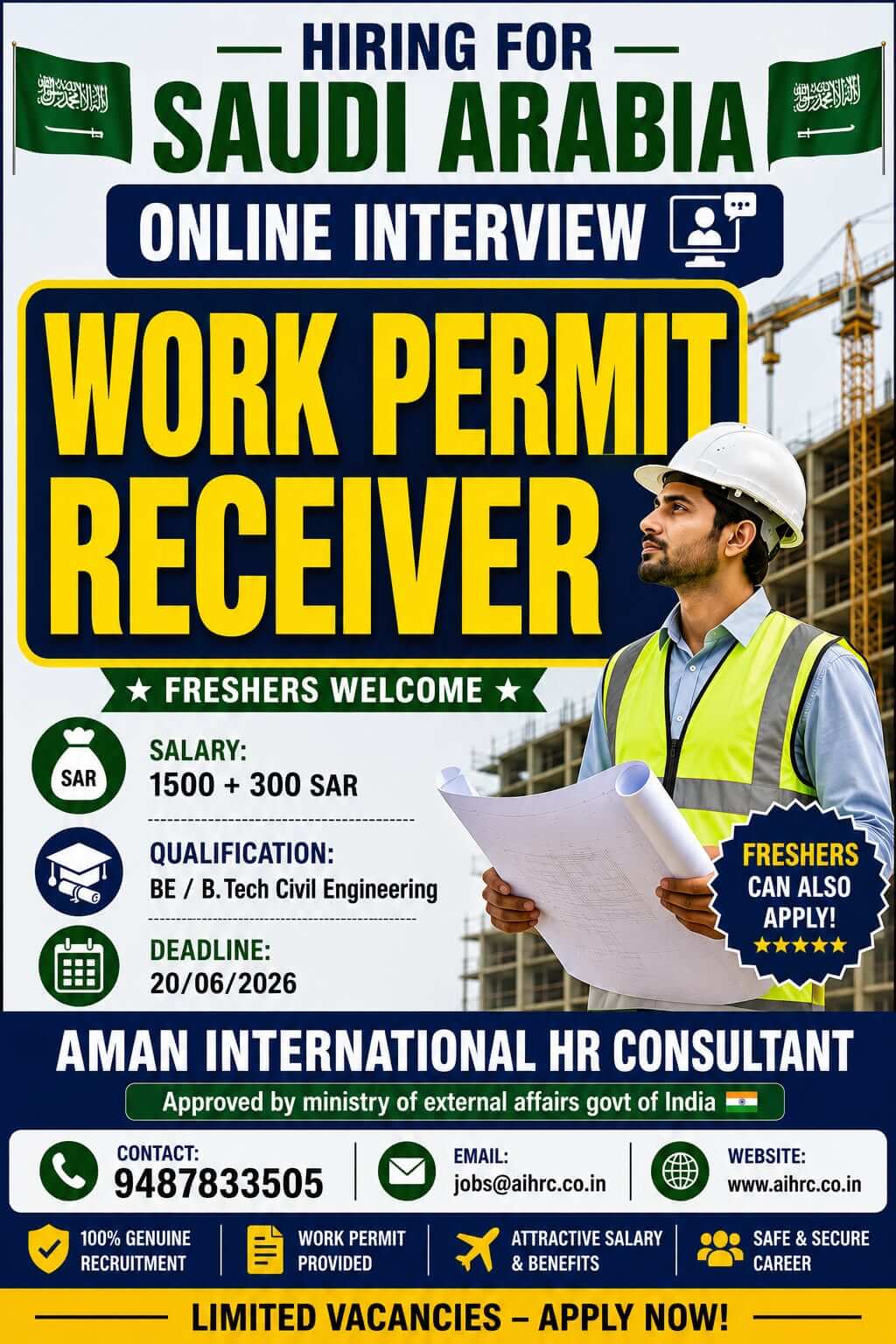 Saudi Arabia – Work Permit Receiver Saudi Arabia – Work Permit Receiver