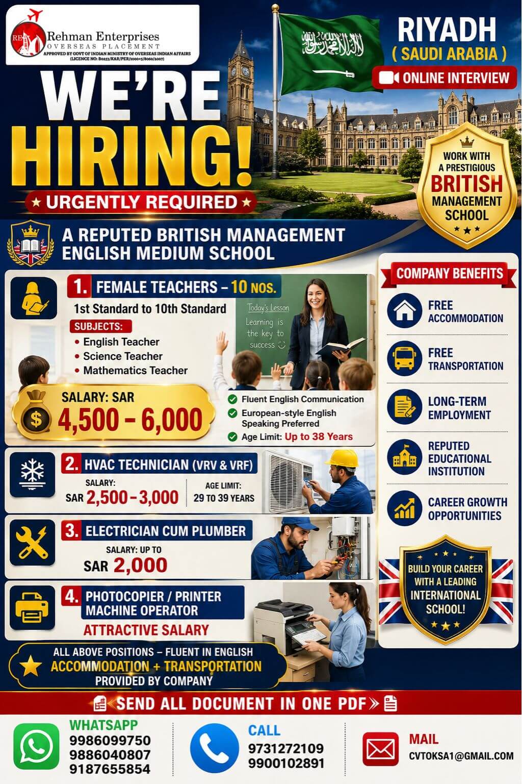 WE'RE HIRING FOR SAUDI ARABIA WE'RE HIRING FOR SAUDI ARABIA