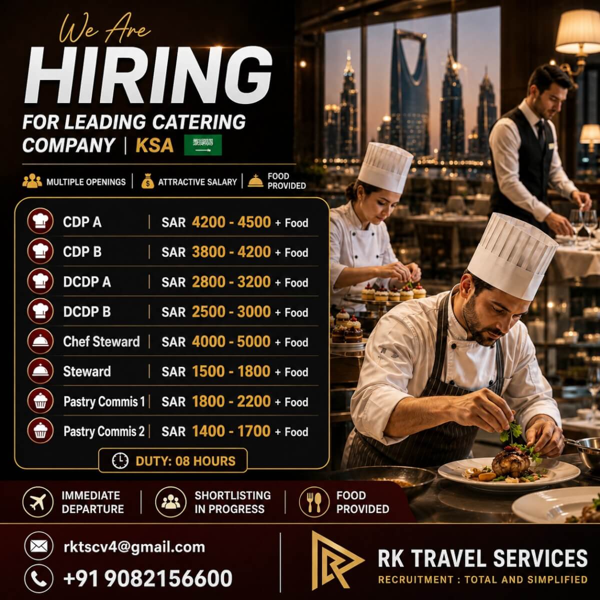 HIRING FOR LEADING CATERING COMPANY IN - KSA HIRING FOR LEADING CATERING COMPANY IN - KSA