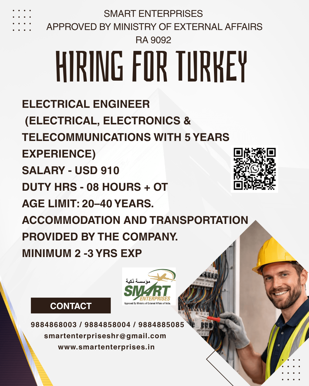 HIRING FOR TURKEY