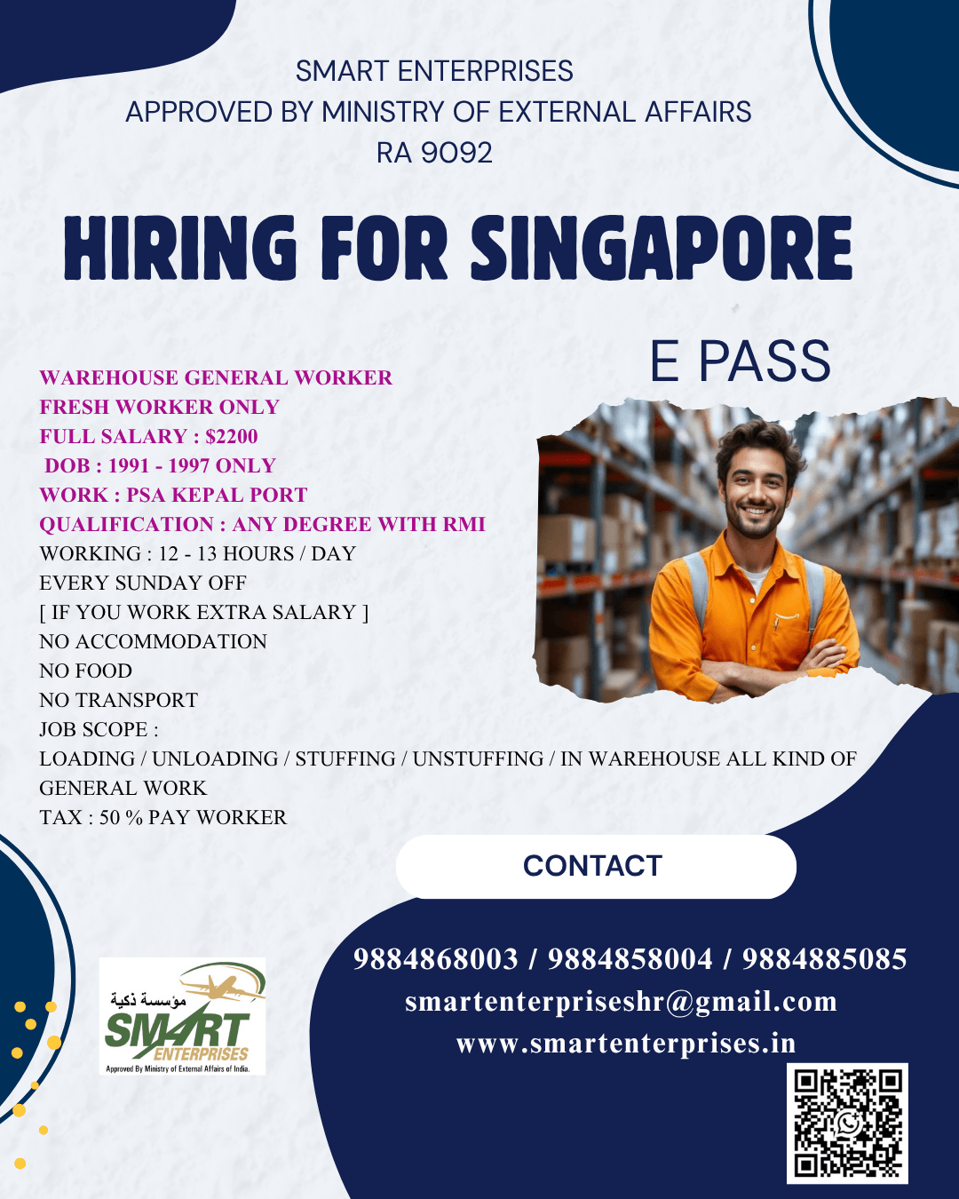 HIRING FOR SINGAPORE