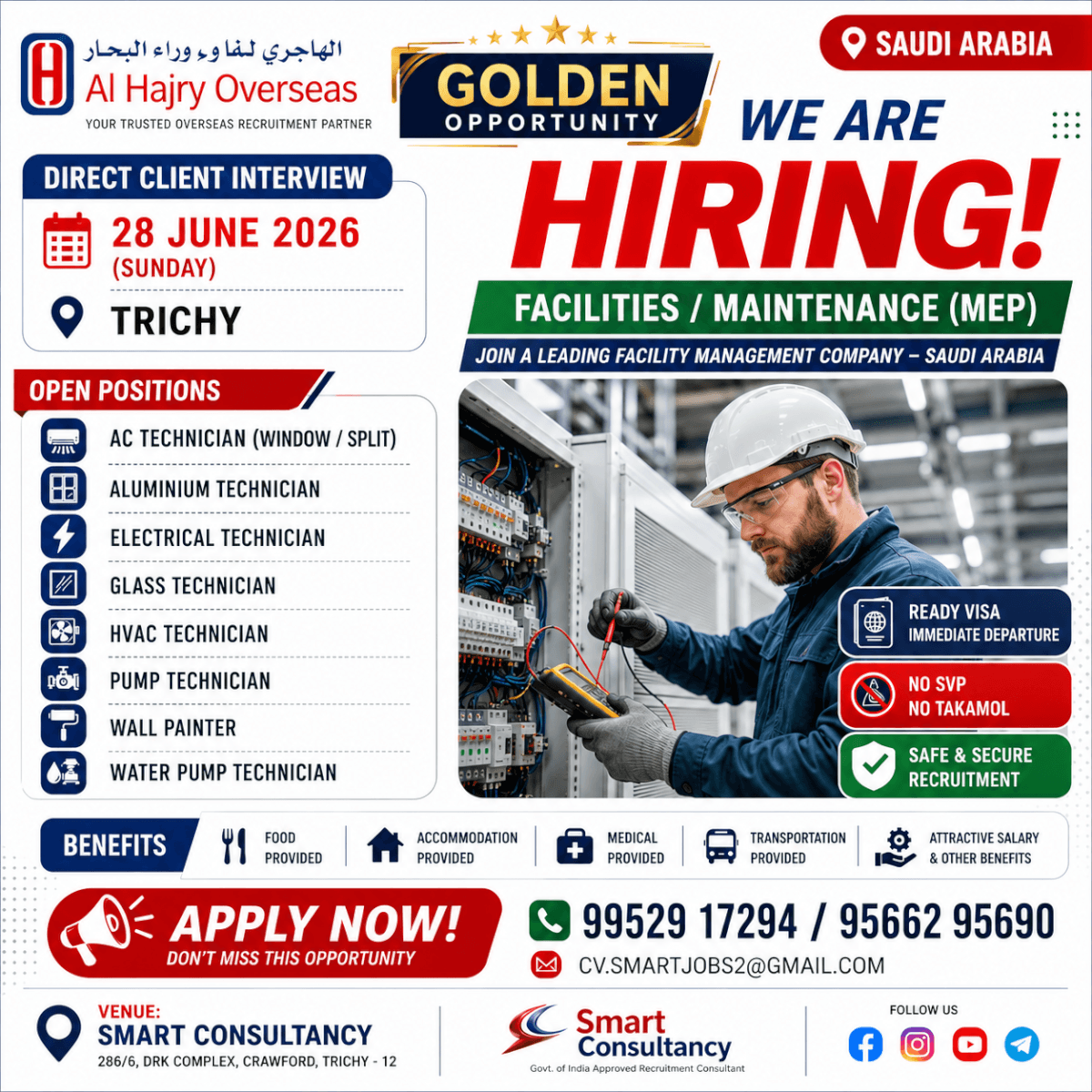 ? Saudi Arabia Facilities & Maintenance Jobs – Direct Client Interview