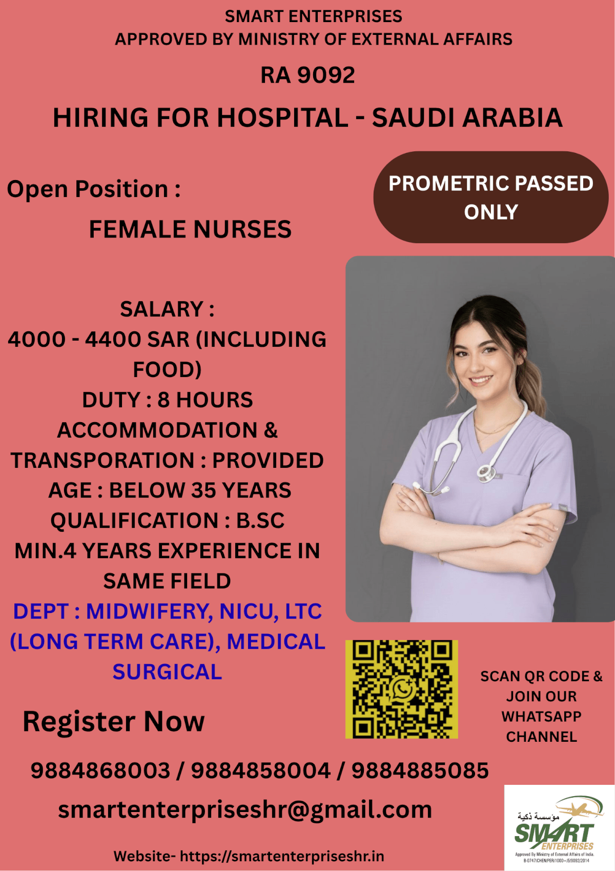 URGENT REQUIREMENT FOR SAUDI ARABIA