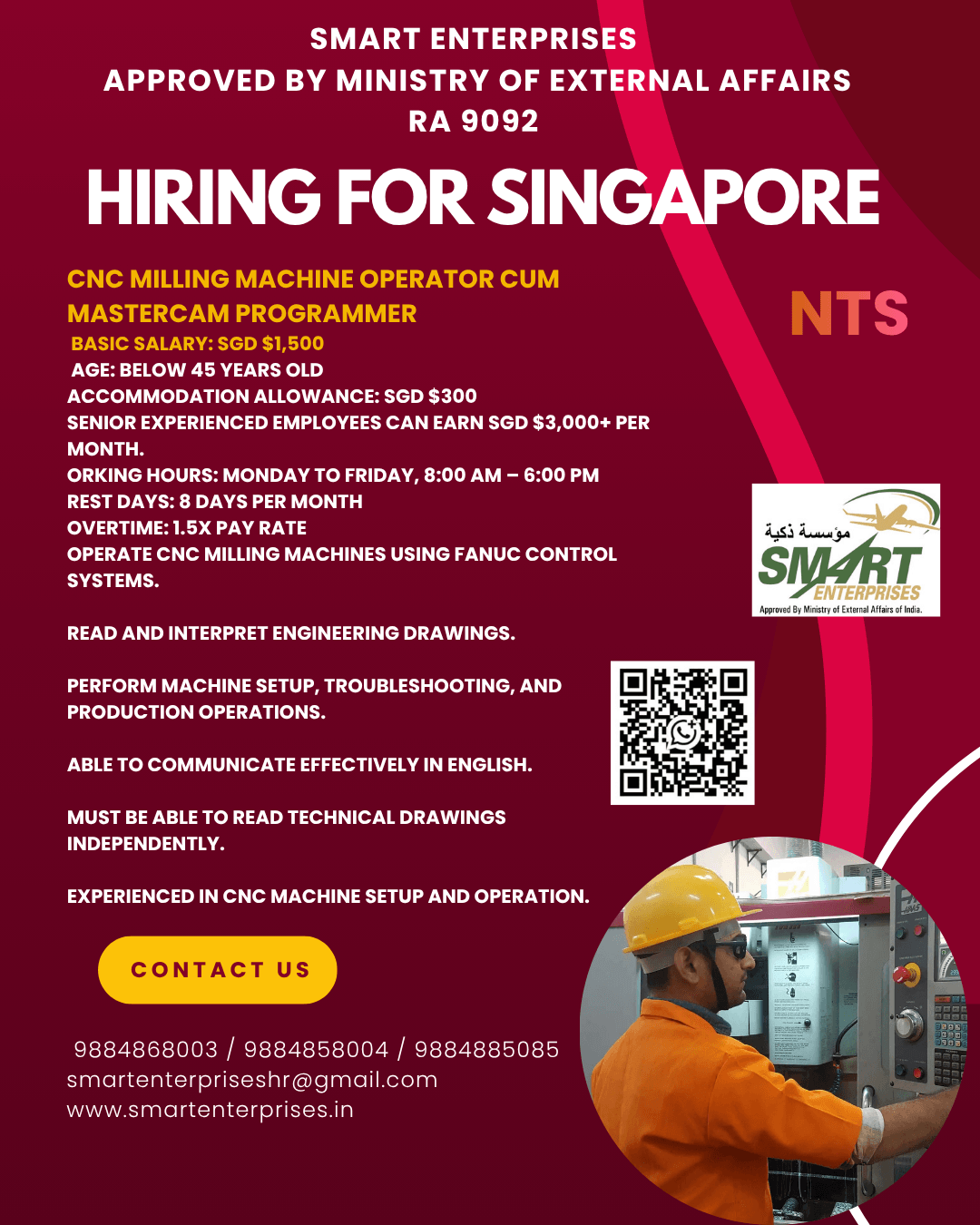 HIRING FOR SINGAPORE
