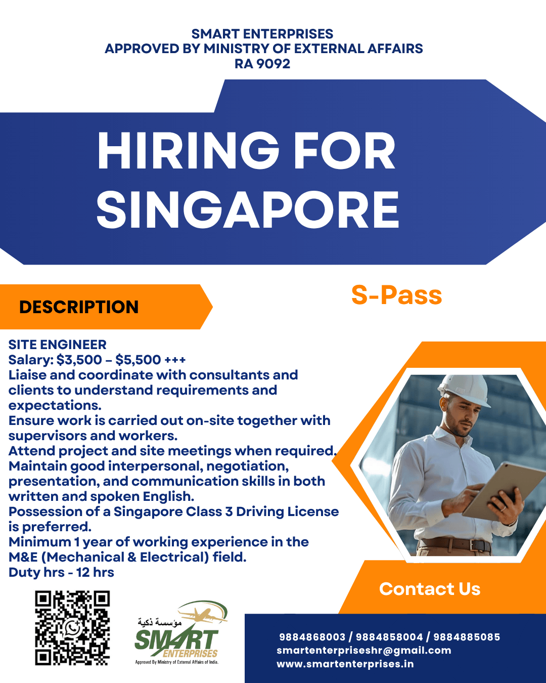 HIRING FOR SINGAPORE