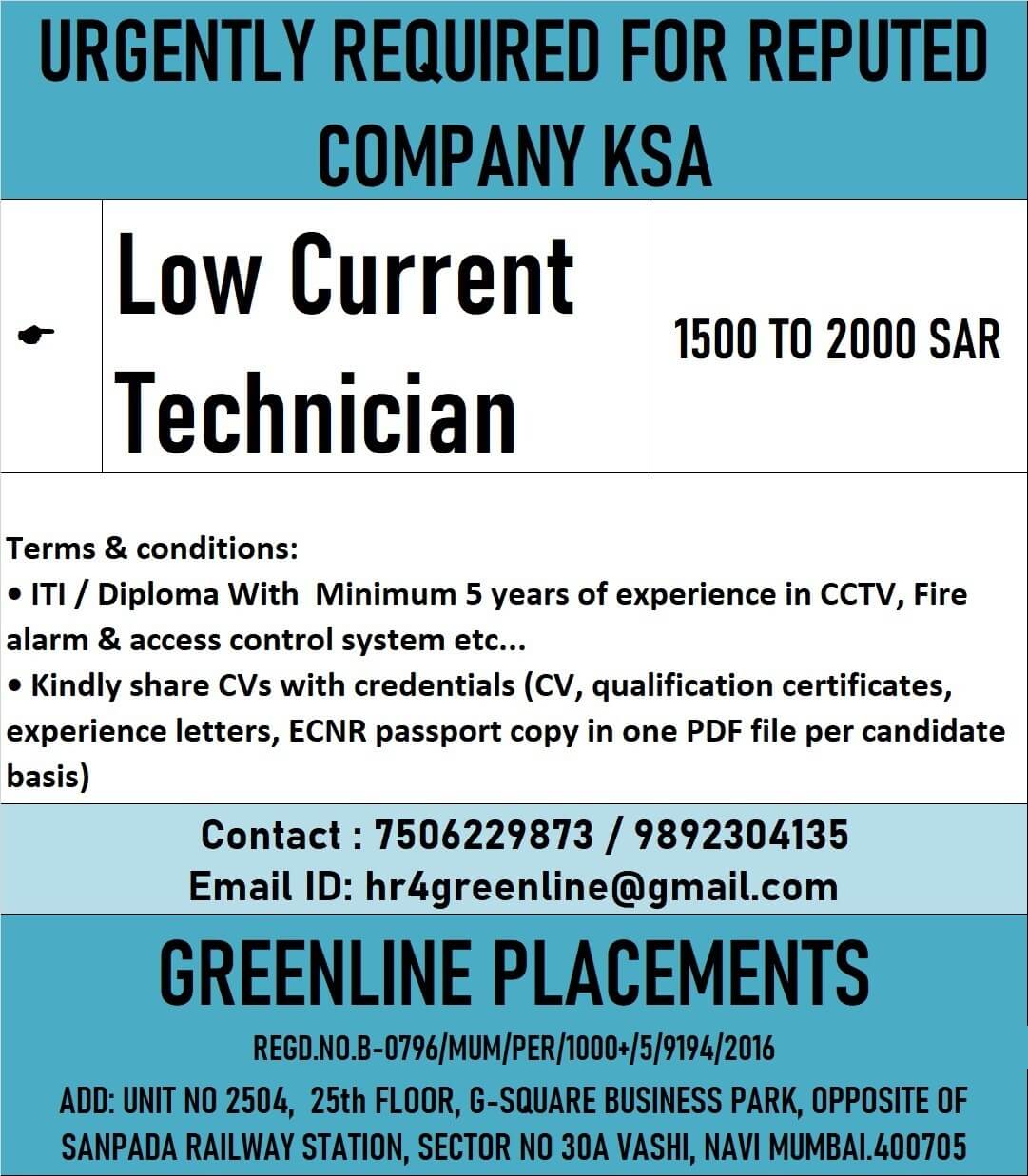 URGENTLY REQUIRED FOR REPUTED COMPANY KSA