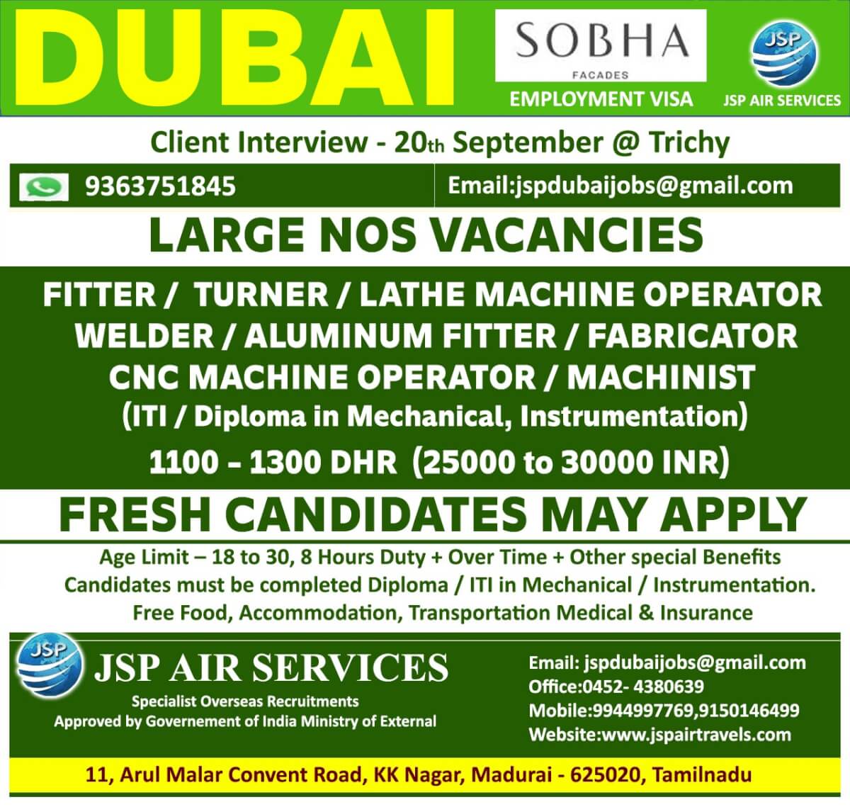 URGENT REQUIREMENT FOR UAE - DUBAI