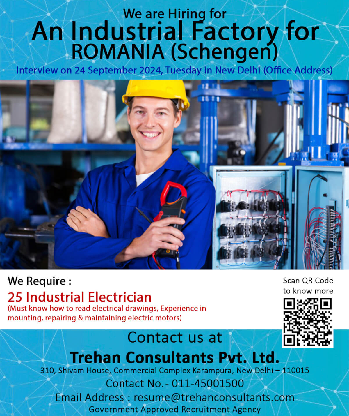 Requirement for ROMANIA (EUROPE) for An Industrial Factory - Interview Date 24th September 2024, Tuesday