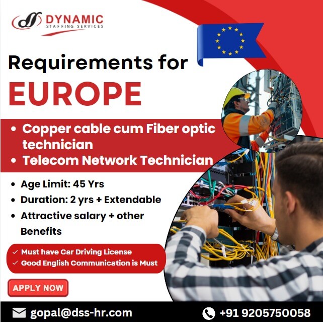 Required for Europe - Copper cum Fiber Cable Technician