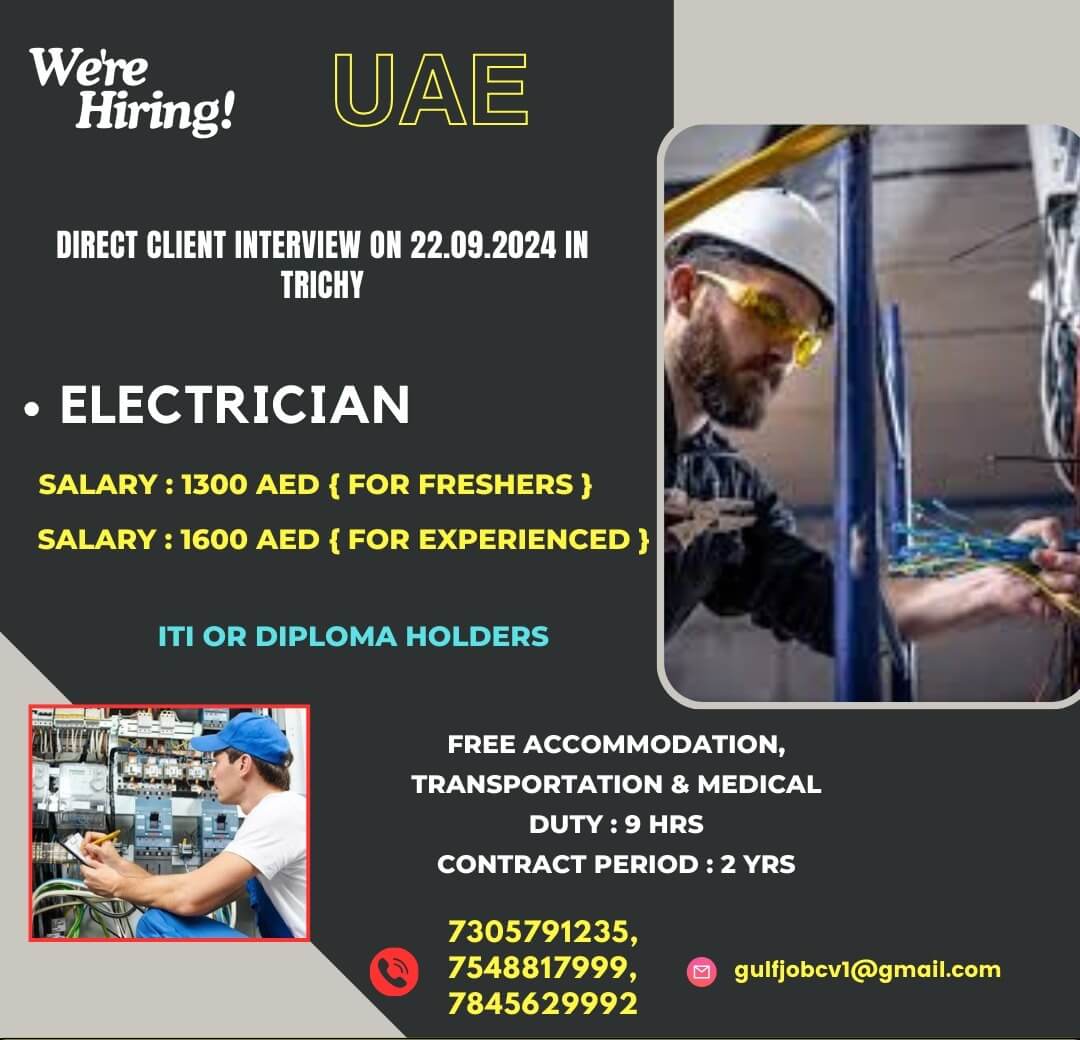 Urgently required for a leading co in uae