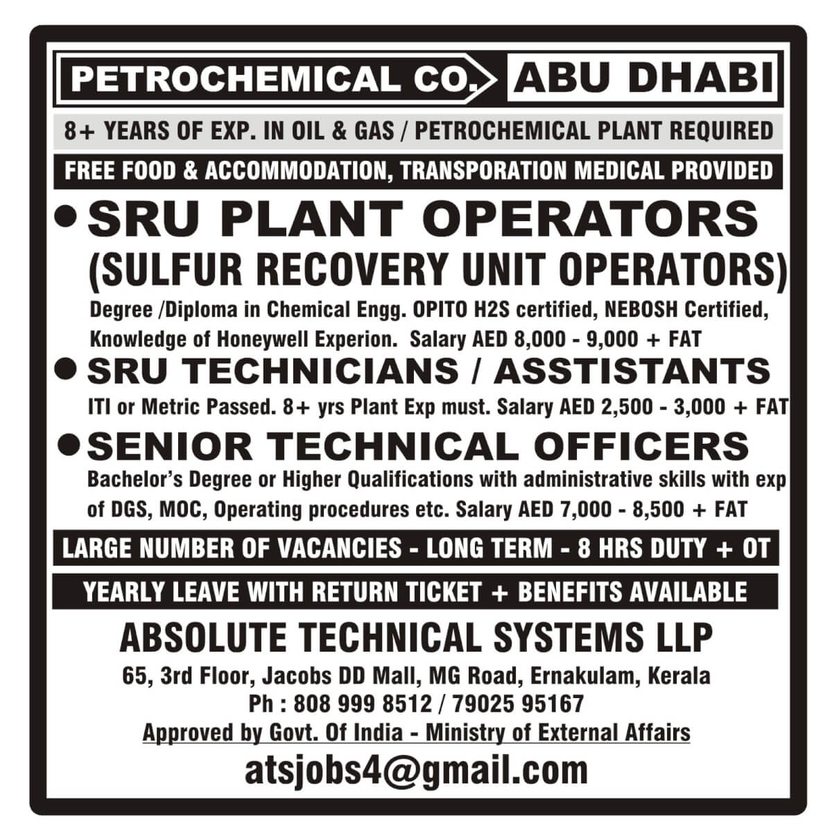 SULFAR RECOVERY PLANT OPERATORS