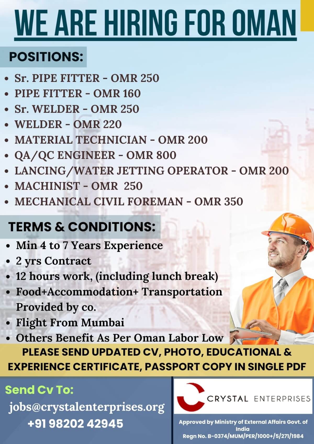 WE ARE HIRING for OMAN