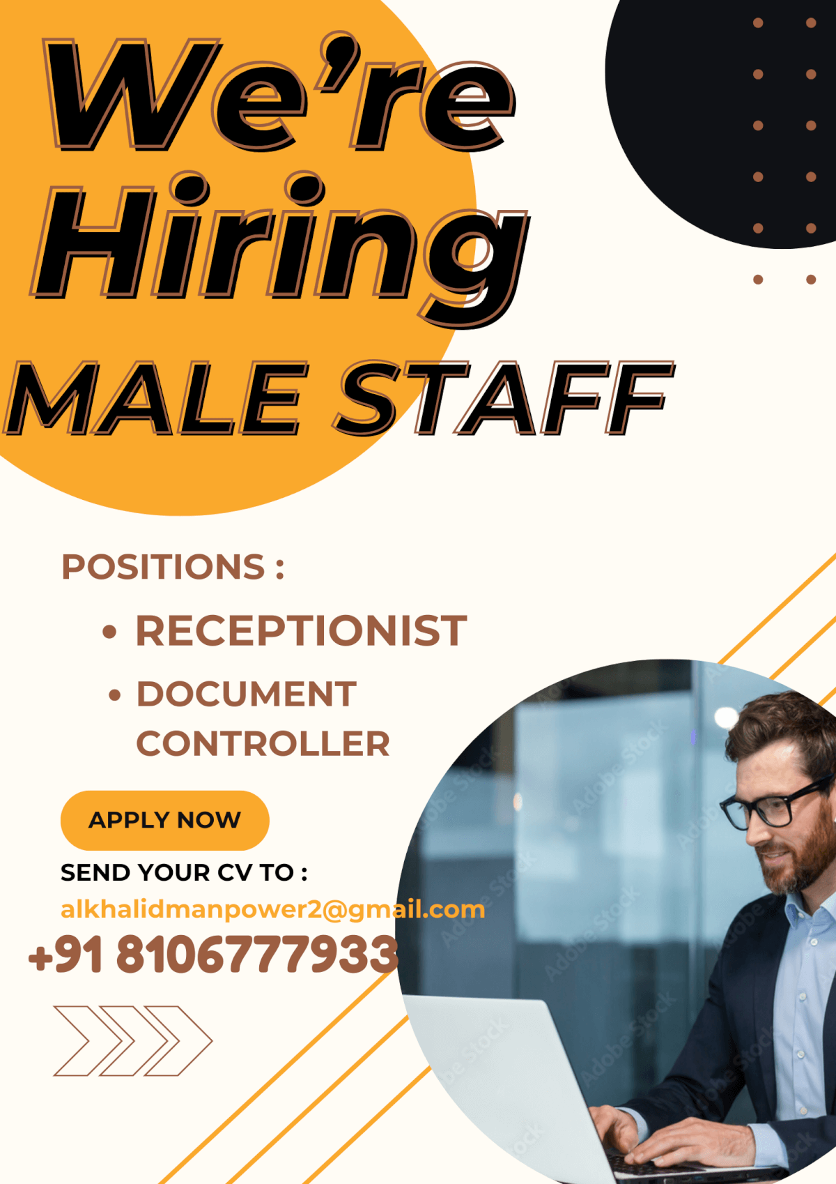 WE NEED FEMALE & MALE STAFF IN MY OFFICE