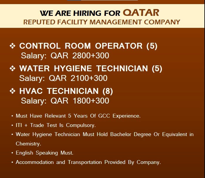 Require for Reputed Facility Management Company Qatar