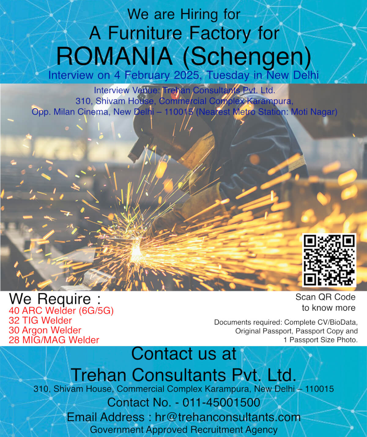 TIG Welders, MIG/MAG Welders, Arc Welders (6G/5G) and Argon Welder required for ROMANIA (Schengen) for An Industrial Company - Interview Date 4 February 2025