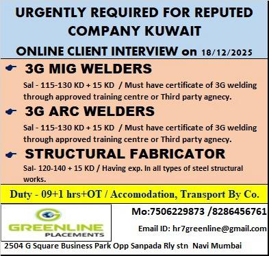 URGENTLY REQUIRED FOR REPUTED CO. KSA