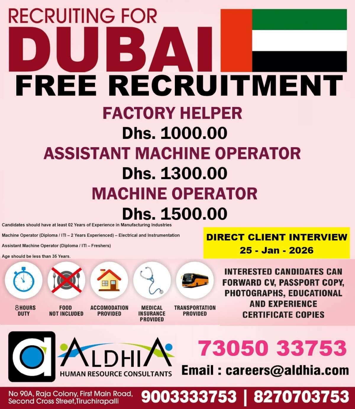 Free Requirement (Golden Chance for Job Seeker - 2026)
