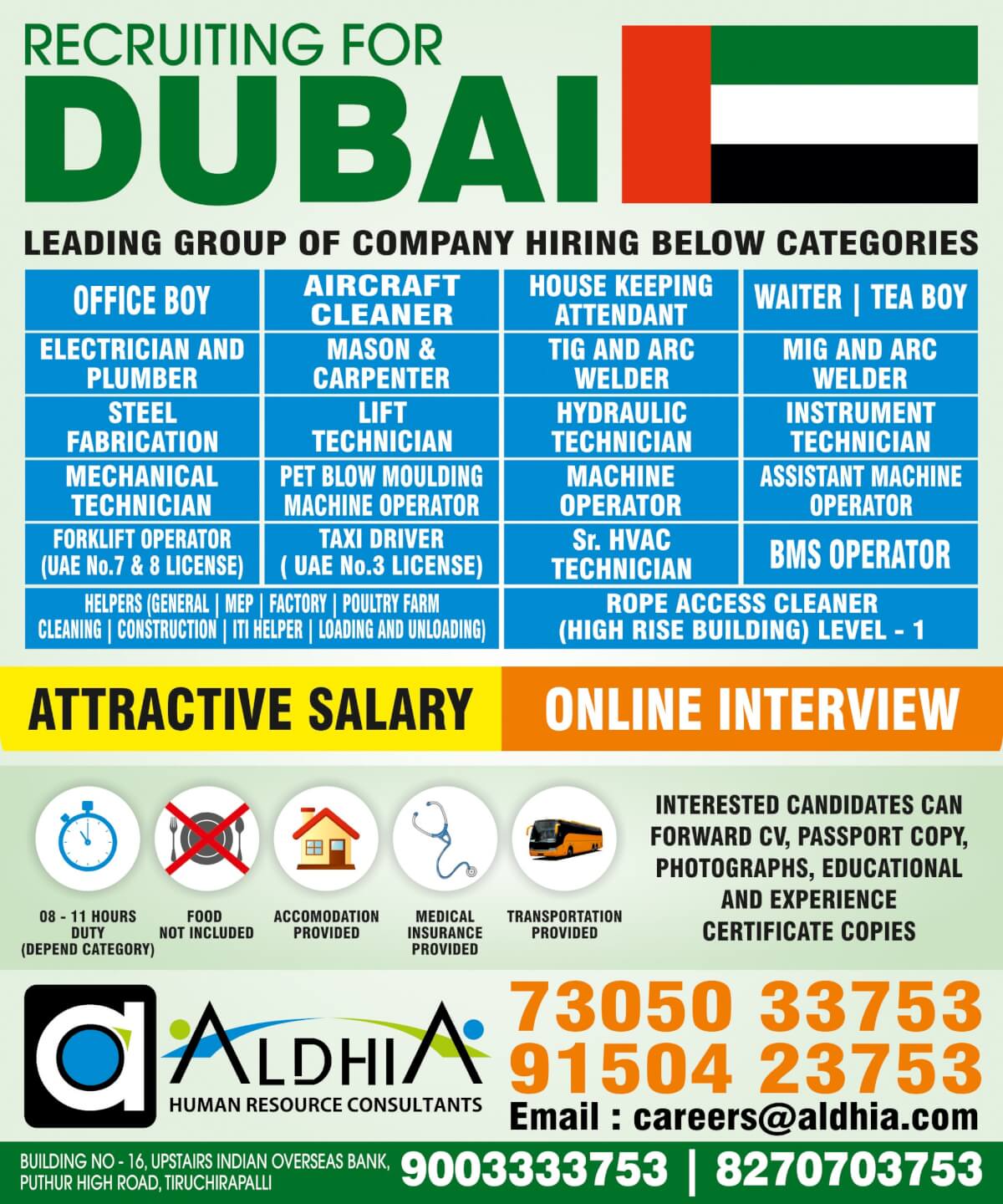 Dubai - Immediate visa (Direct Employment)