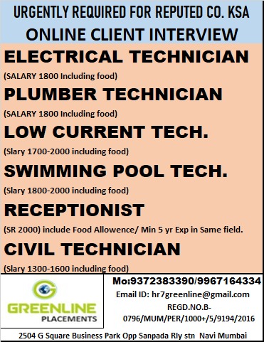 URGENTLY REQUIRED FOR REPUTED CO. KSA