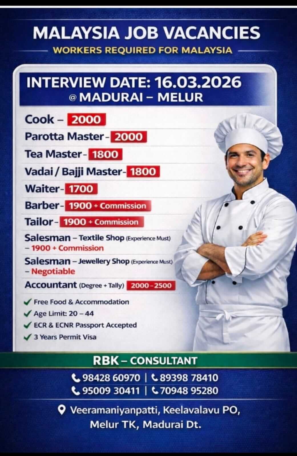 URGENT REQUIREMENT FOR MALAYSIA